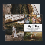Mr and Mrs Thank You Photo Collage Wedding Card<br><div class="desc">Mr and Mrs design wedding thank you cards featuring four of your favourite wedding photos. Show your family and friends your appreciation for being a part of your wedding celebration with one of these beautiful thank you cards. If you need help with the template or placing your photos, contact me...</div>