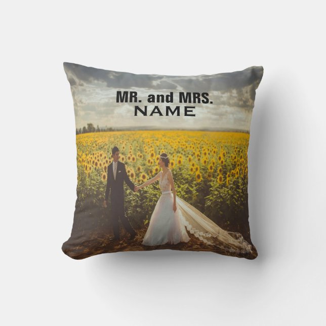 Mr. and Mrs. Throw Pillow (Front)