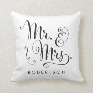 Mr. and Mrs. Throw Pillow