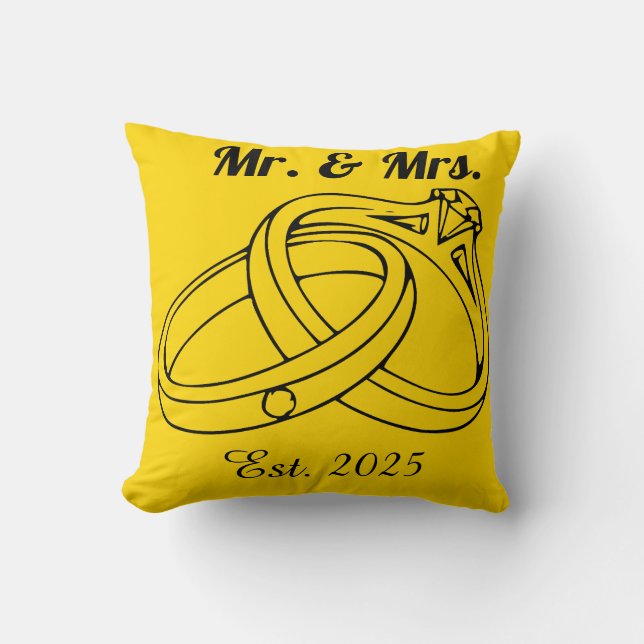 Mr. and Mrs. Throw Pillow (Front)