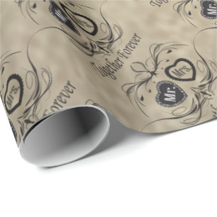 Mr and Mrs Vintage Styled Wedding Wrapping Paper