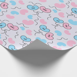 Mr and Mrs Wedding Balloons Bridal Shower Seamless Wrapping Paper