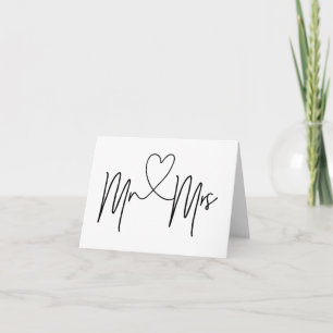 Mr and Mrs Wedding Day Card Heart Cards