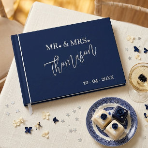Mr and Mrs Wedding Day Date Gold Guest Book
