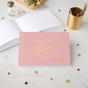 Mr and Mrs Wedding Day Date Gold Guest Book