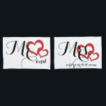 Mr and Mrs Wedding Design Bedroom Pillowcases<br><div class="desc">Mr and Mrs Wedding Design Bedroom Pillowcases</div>