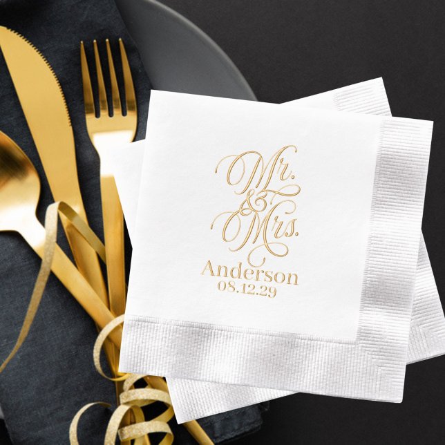 Mr and Mrs Wedding  Foil Napkins (Creator Uploaded)