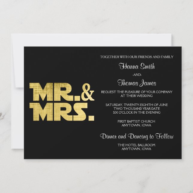 Mr and Mrs Wedding Invitation (Front)