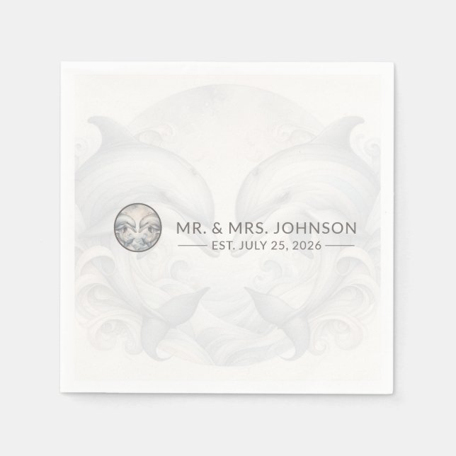 Mr and Mrs Wedding Napkin (Front)