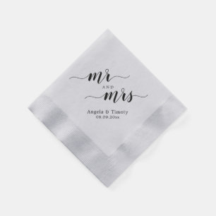 Mr and Mrs wedding Napkin