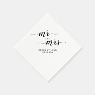 Mr and Mrs wedding Napkin