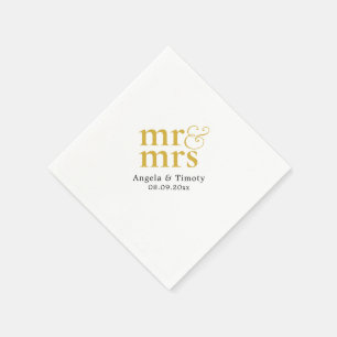 Mr and Mrs wedding Napkin