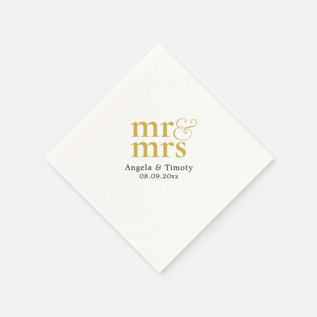 Mr and Mrs wedding Napkin (Corner)
