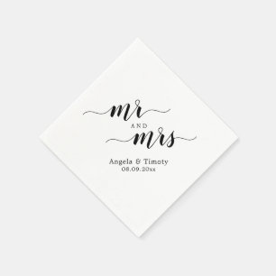 Mr and Mrs wedding Napkin
