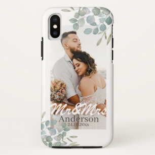 Mr and Mrs Wedding Photo Name Case-Mate iPhone Case