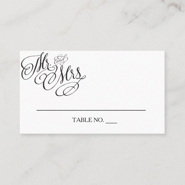 Mr. and Mrs. Wedding Placecards (Front)