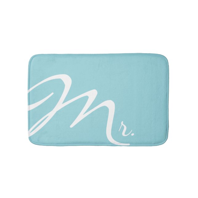Mr Aquamarine Bath Mat (Front)
