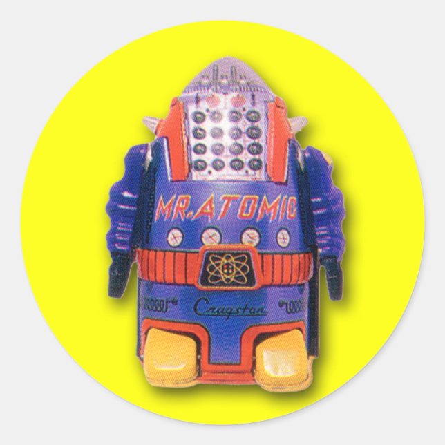 Mr. Atomic Robot Stickers (sheet of 6) (Front)