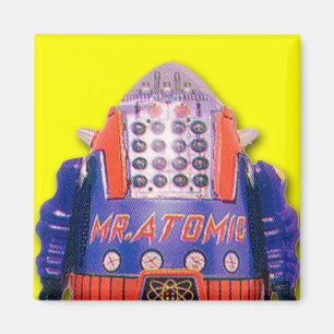 Mr. Atomic Toy Robot Square Magnet