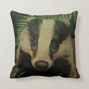 Mr. Badger Throw Pillow