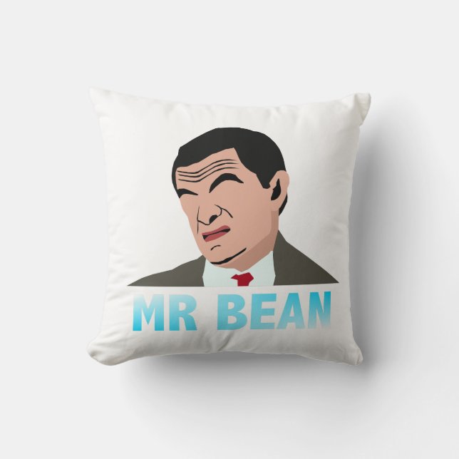 Mr Bean illustration Throw Pillow (Front)