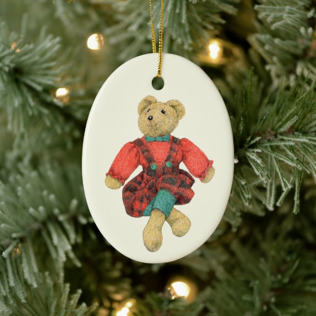 MR. BEAR Ceramic Oval Ornament  (Tree)
