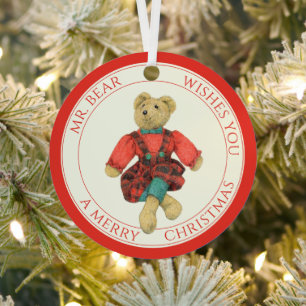 MR. BEAR Metal Circle Ornament