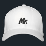 Mr. black and white cute chic embroidered hat<br><div class="desc">Chic Mr. black and white cute Embroidered Baseball Cap
Available in many colours and options</div>