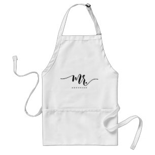 Mr Black And White Newlywed Groom Personalized Standard Apron