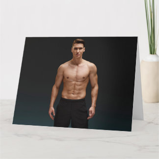 Mr Black Shorts Hot Guy Greetings Card