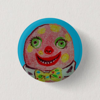 Mr Blobby crayon badge Blue 1 Inch Round Button
