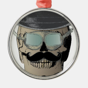 Mr. Bones Steam Punk Time Traveller Metal Ornament