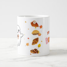  Mr. Boo Ghost Customizable Mug with Bakery Treats
