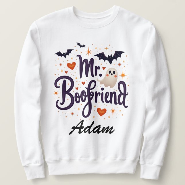 Mr Boofriend Custom Name Halloween Sweatshirt (Design Front)