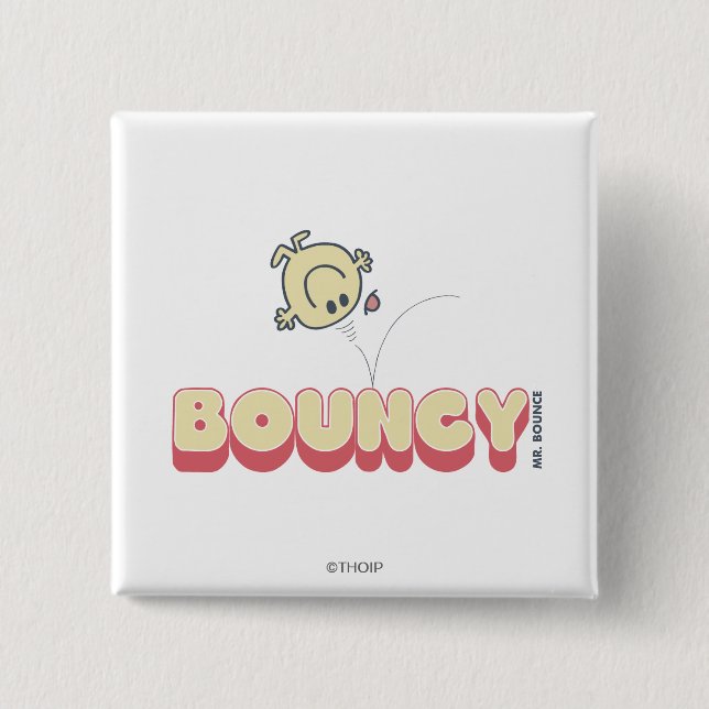 Mr. Bounce Bouncing On His Head 2 Inch Square Button (Front)