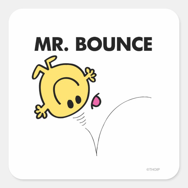 Mr. Bounce | Classic Pose Square Sticker (Front)