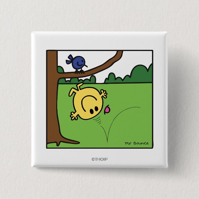Mr. Bounce In The Park 2 Inch Square Button (Front)