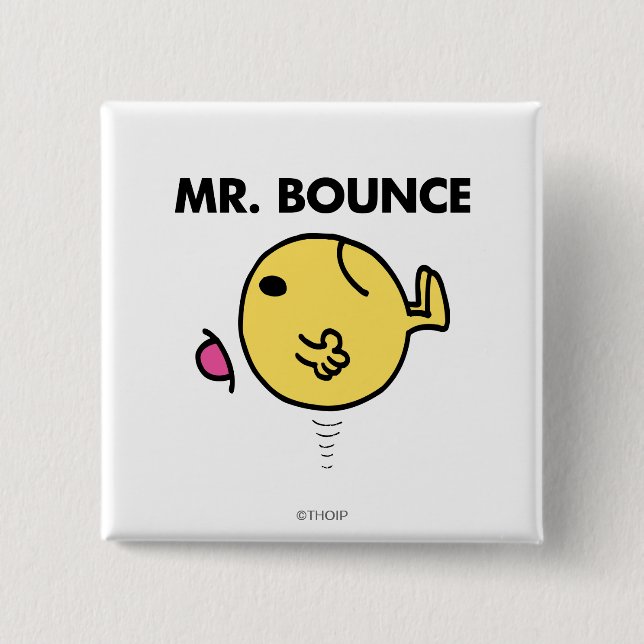 Mr. Bounce | Unhappy Bouncing 2 Inch Square Button (Front)