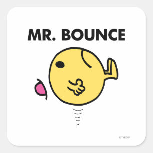Mr. Bounce   Unhappy Bouncing Square Sticker