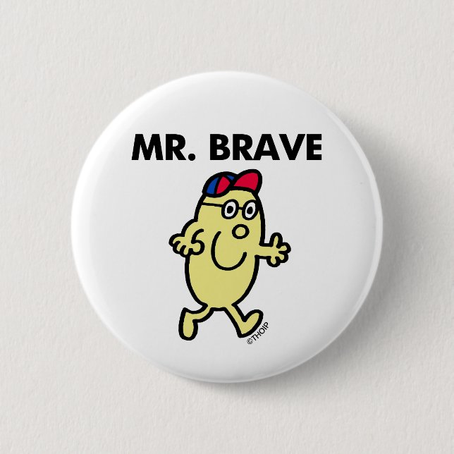 Mr. Brave Waving Hello 2 Inch Round Button (Front)