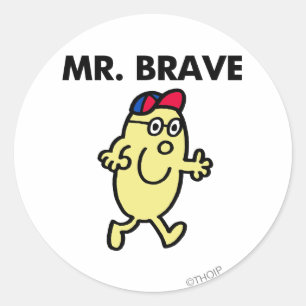 Mr. Brave Waving Hello Classic Round Sticker