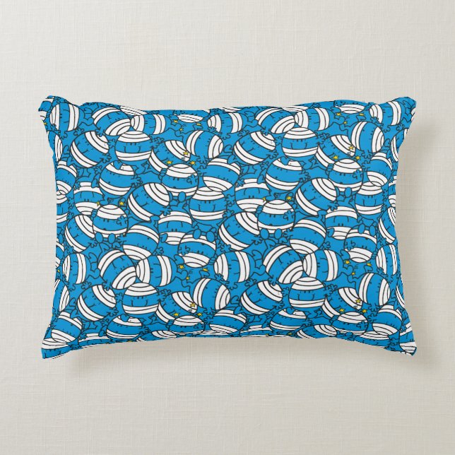 Mr Bump | Blue Confusion Pattern Accent Pillow (Front)