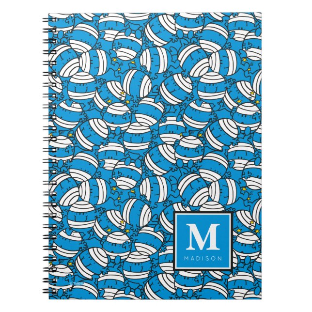 Mr Bump | Blue Confusion Pattern | Add Your Name Notebook (Front)