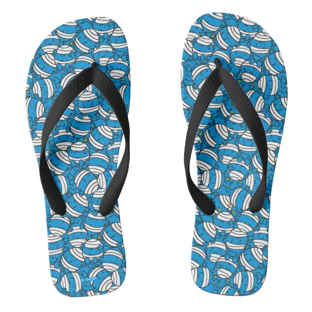 Mr Bump | Blue Confusion Pattern Flip Flops (Footbed)