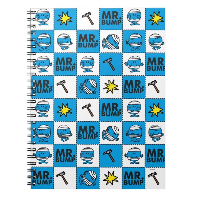 Mr Bump | Mosaic In Blue Pattern Notebook (Front)