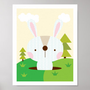 Mr Bunny - Woodland Friends Nursery Wall Art