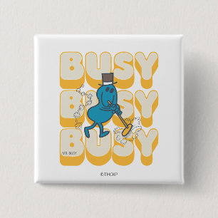 Mr. Busy Sweeping Quickly 2 Inch Square Button