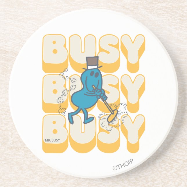 Mr. Busy Sweeping Quickly Coaster (Front)
