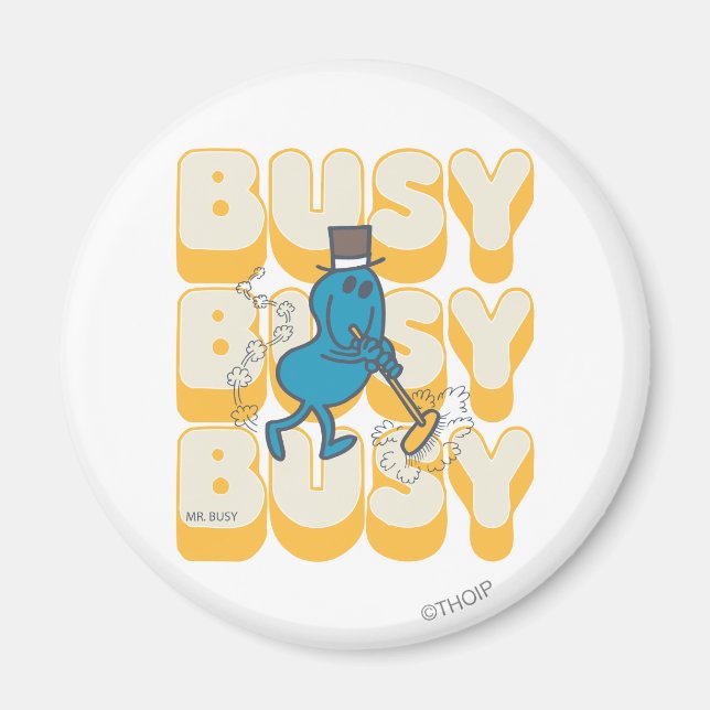 Mr. Busy Sweeping Quickly Magnet (Front)