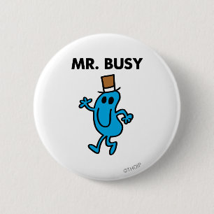 Mr. Busy Waving Hello 2 Inch Round Button
